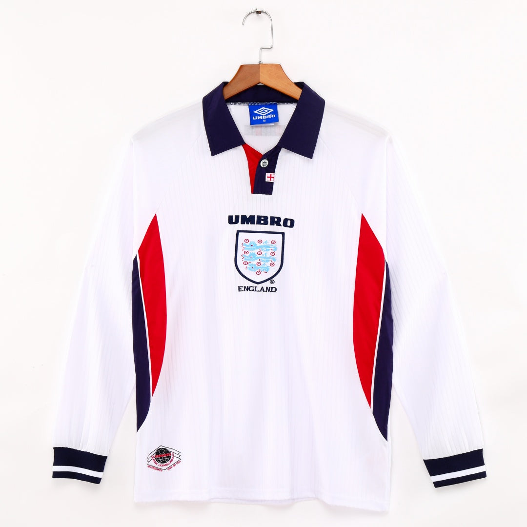 1998 Maillot  Angleterre Domicile Retro Manches Longues